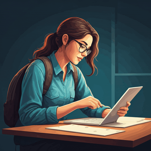 Persona con anteojos estudiando inglés